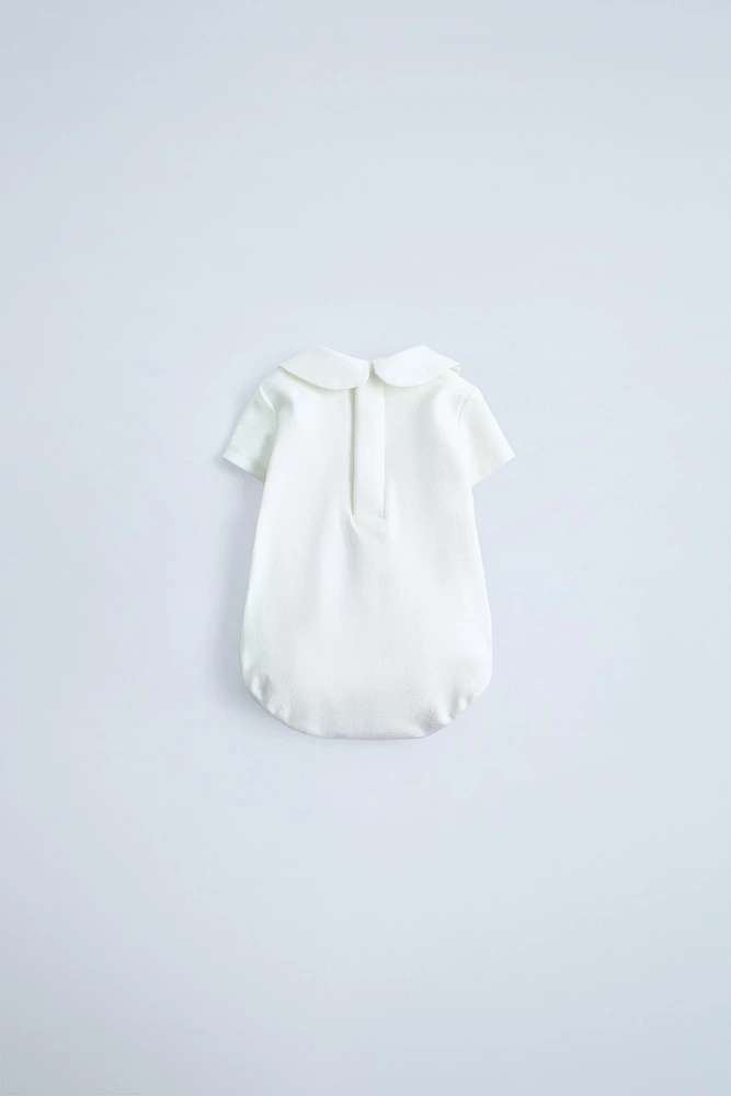 BODYSUIT WITH EMBROIDERED COLLAR