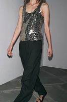 SEQUIN STRAP TOP
