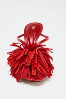 FRINGED HEELED SANDALS