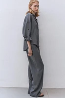 PANTALON LARGE À RAYURES