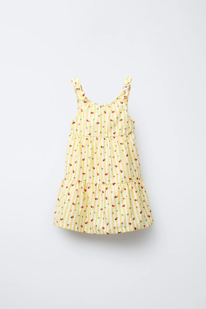 STRAWBERRY STRIPED DRESS