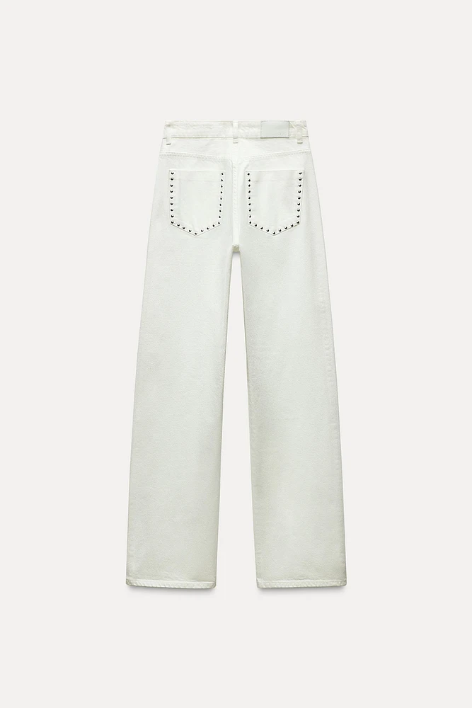 Z1975 STRAIGHT MID-RISE STUDDED JEANS