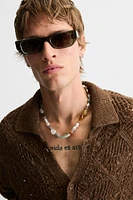 TEXTURED KNIT DISTRESSED SHIRT