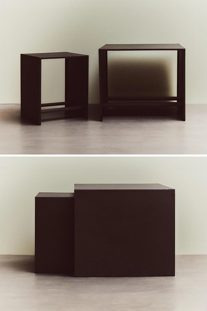 AGED METAL SIDE TABLE