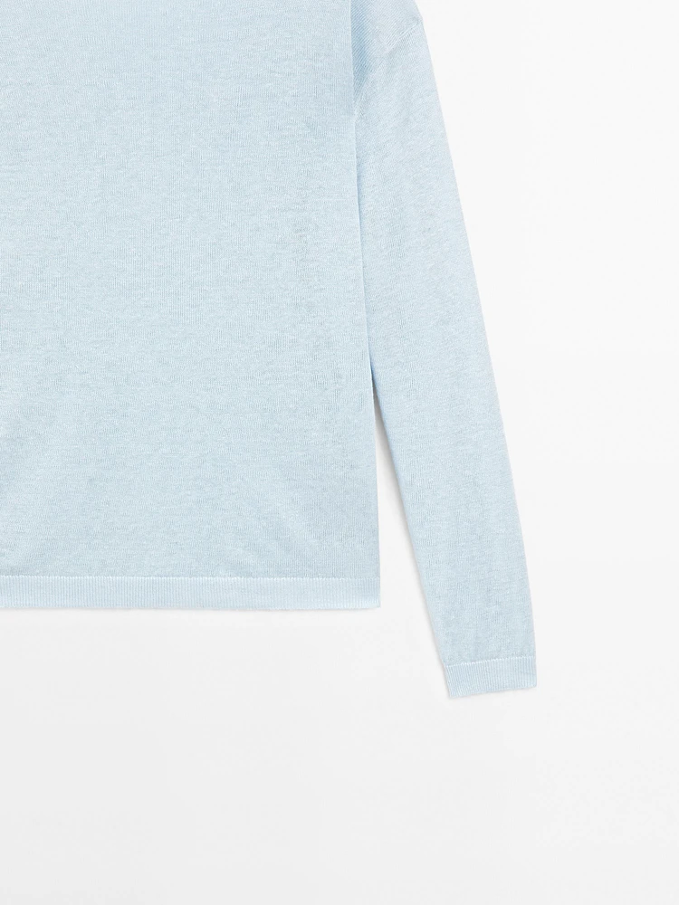Pull col bateau 100 % lin