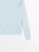 Pull col bateau 100 % lin