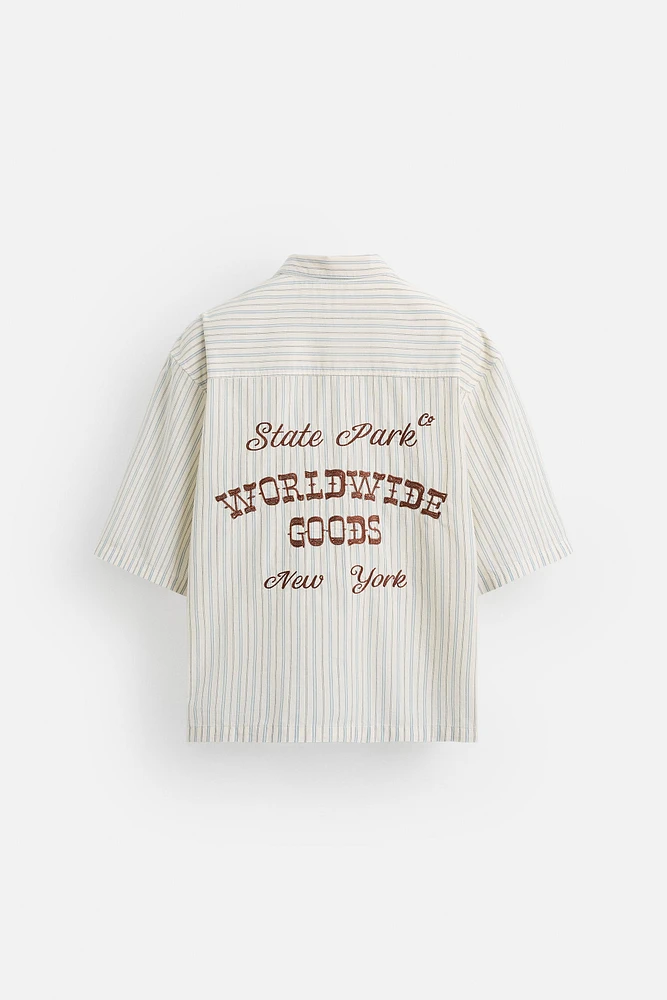 CHEMISE RAYURES BRODÉE
