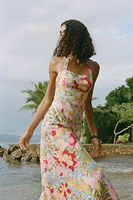 ROBE MIDI IMPRIMÉE AVEC LIN