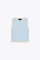 CONTRAST TRIM KNIT TOP