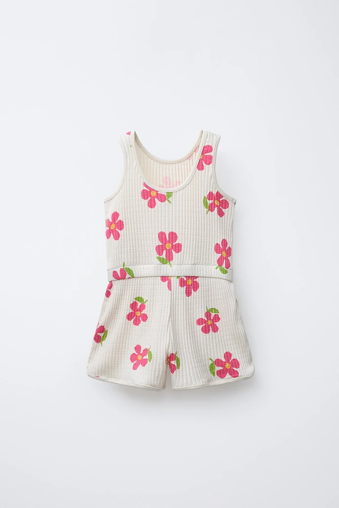 TWO-PACK OF RIBBED SHORT OVERALLS