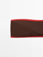 Haut de bikini bandeau contrastant