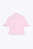 POPLIN SHIRT WITH TIES