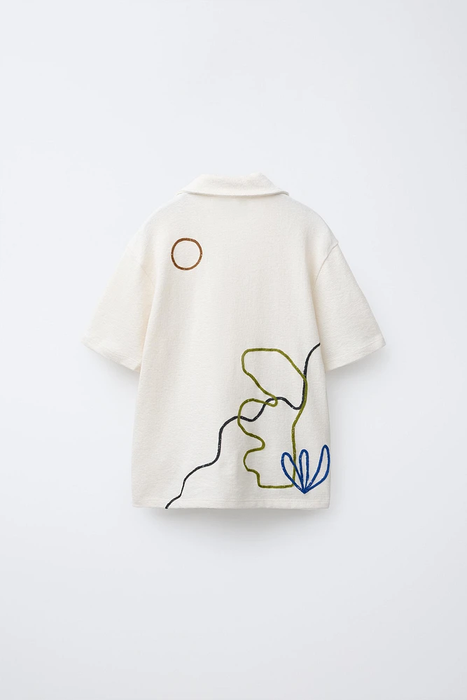 EMBROIDERED TERRY SHIRT