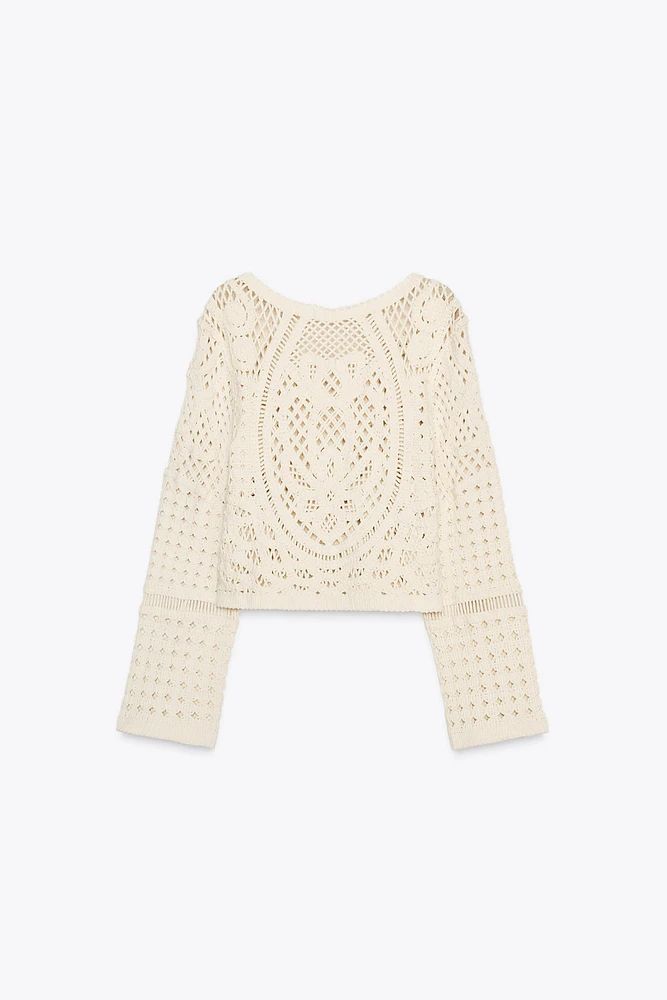 LONG SLEEVE CROCHET TOP