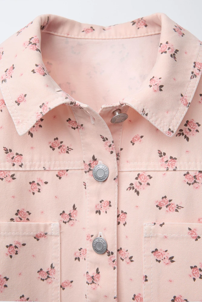 TWILL FLORAL OVERSHIRT