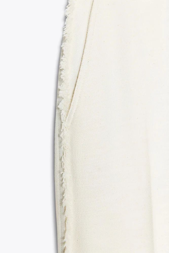 STRAIGHT LEG PANTS WITH FRAYED SIDE STRIPE