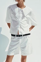 BIB COLLAR POPLIN SHIRT