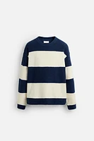 STRIPED TERRYCLOTH SWEATSHIRT