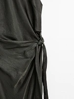 Satin midi dress with bow detail - Studio