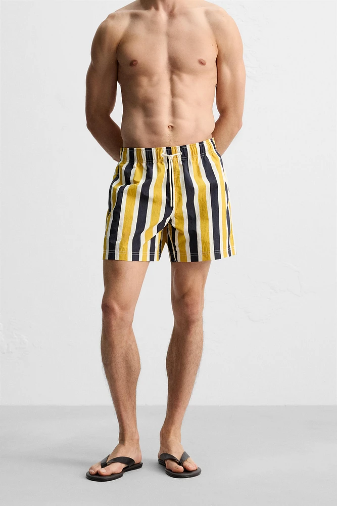 STRIPED MID-LENGTH SWIMSUIT