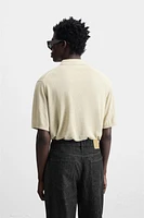 KNIT SILK LINEN POLO SHIRT