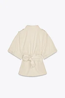 BELTED TAB SHIRT