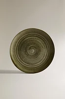 EARTHENWARE DINNER PLATE WITH SPIRAL DESIGN