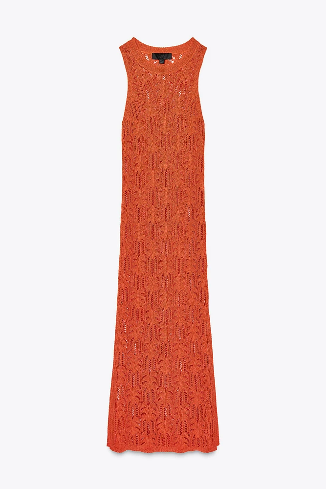 ROBE MIDI EN MAILLE POINTELLE