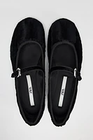 FAUX FUR BALLET FLATS