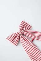 STRIPED BOW CLAW CLIP HAIR TIE