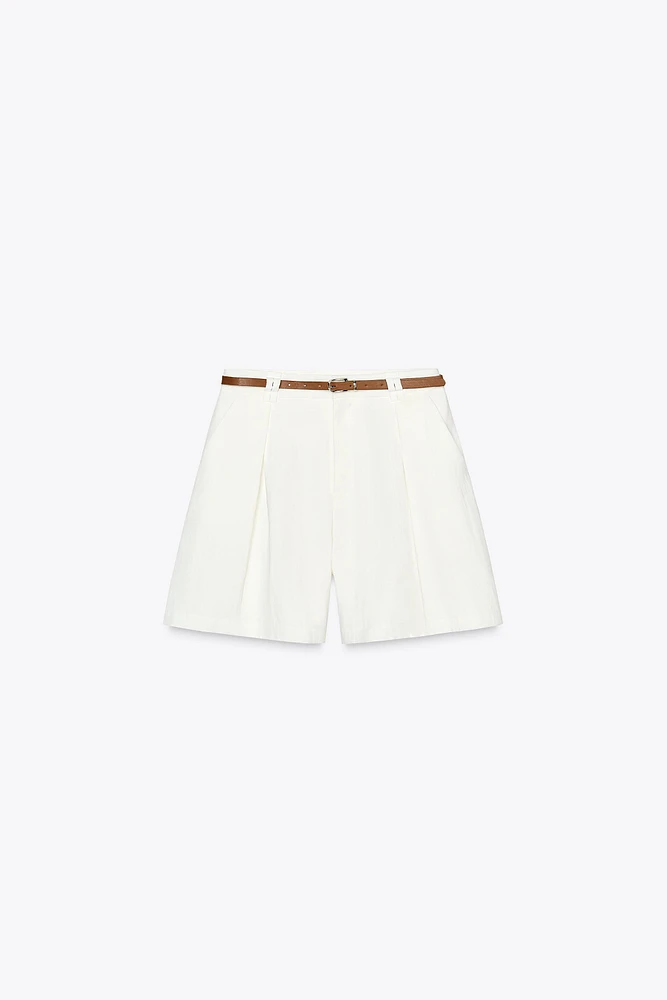 BERMUDA PINCES CEINTURE
