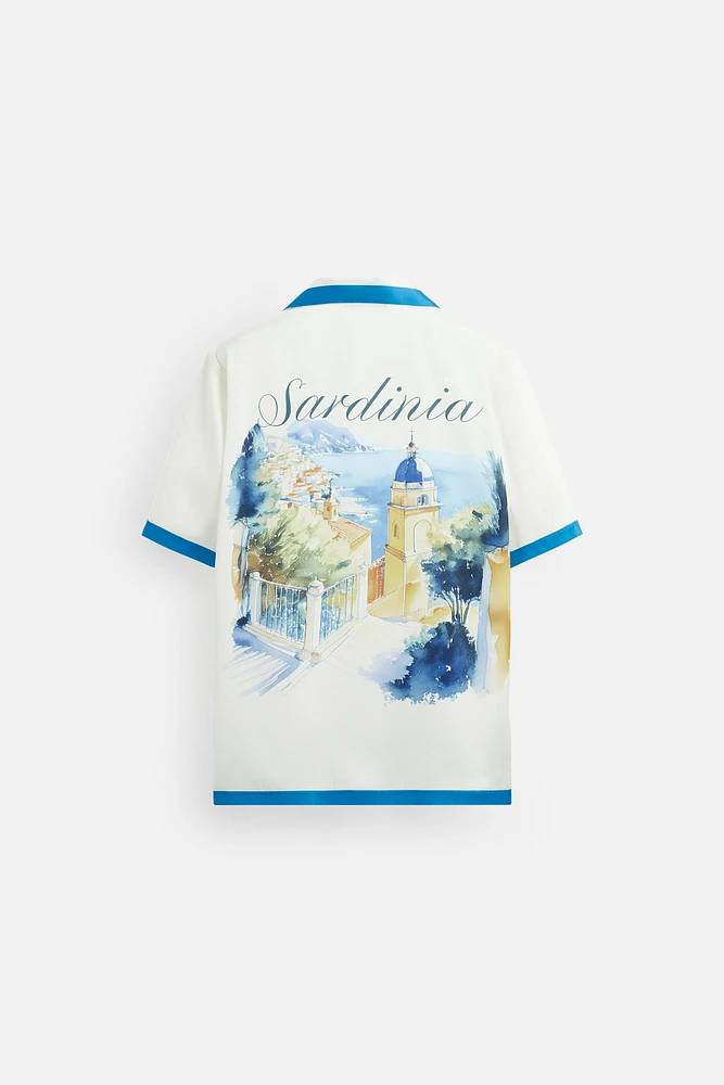 PRINTED SATIN SHIRT
