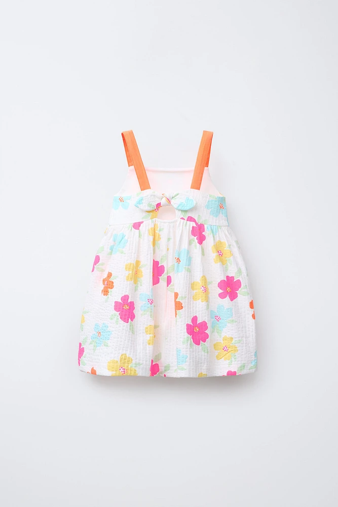 ROBE TEXTURÉE IMPRIMÉE LACET
