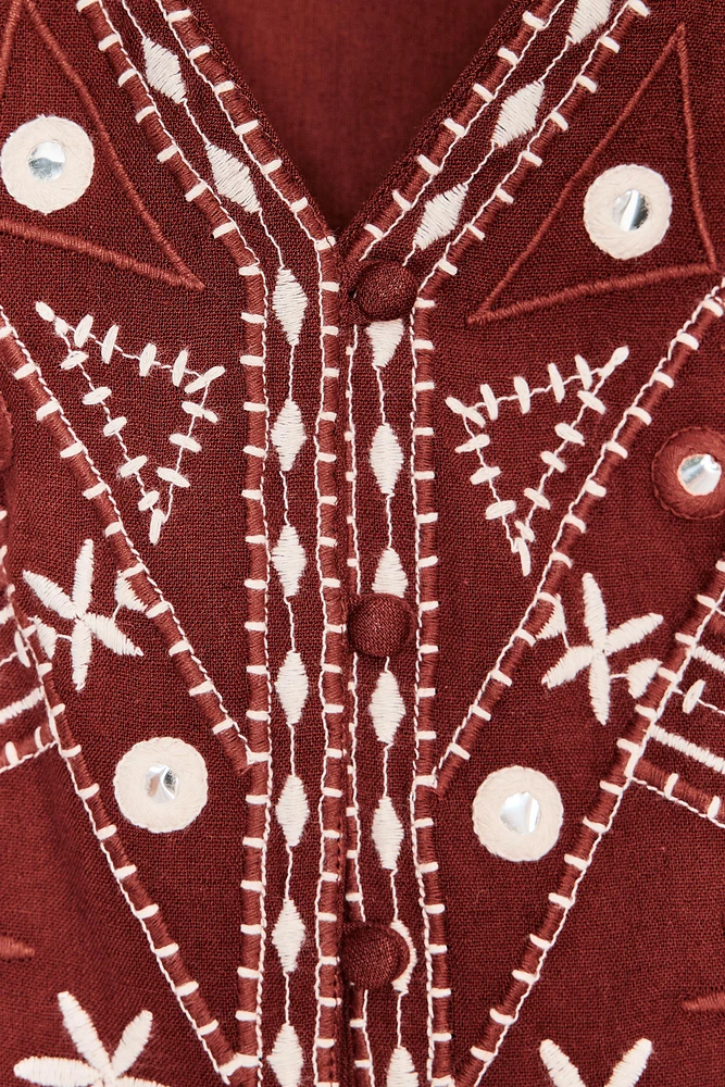 EMBROIDERED MIRROR VEST