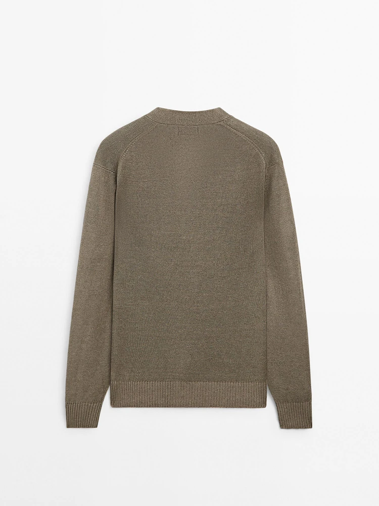 Cardigan en lin mélangé