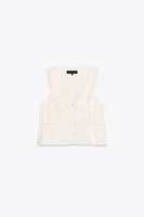 EMBROIDERED PETER PAN COLLAR TOP