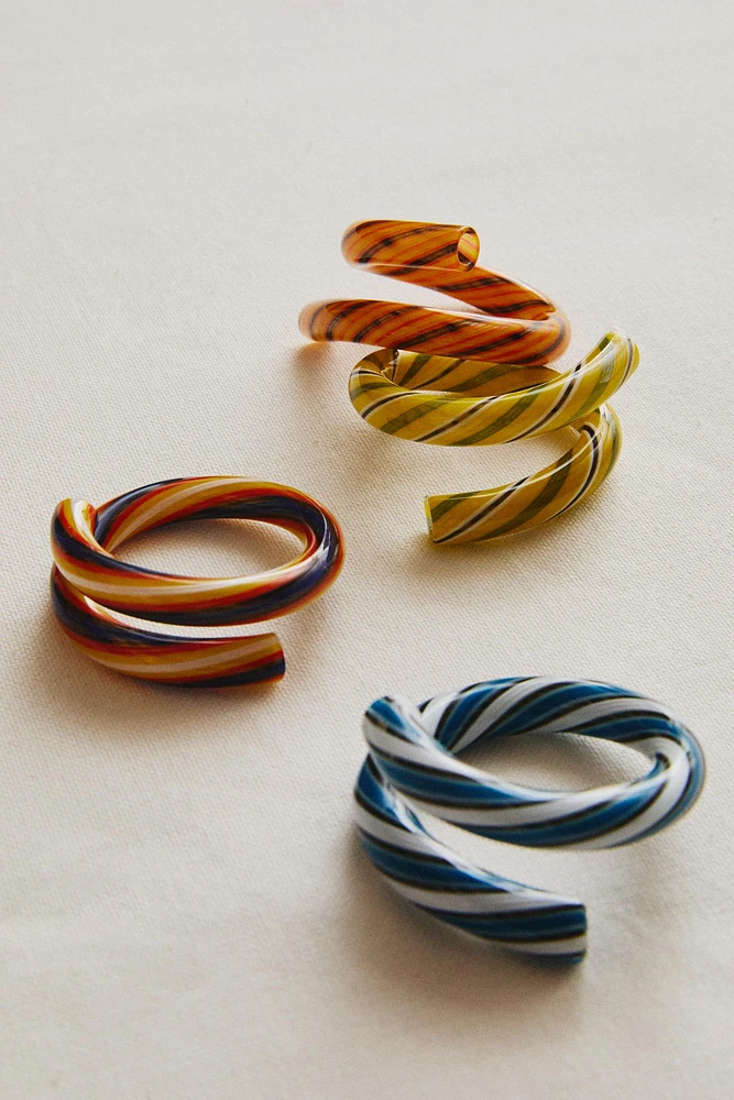 LOT PORTE-SERVIETTES VERRE SPIRALE (LOT DE 4)