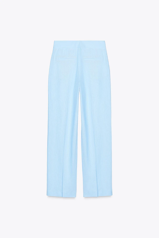 PANTALON DROIT AVEC LIN