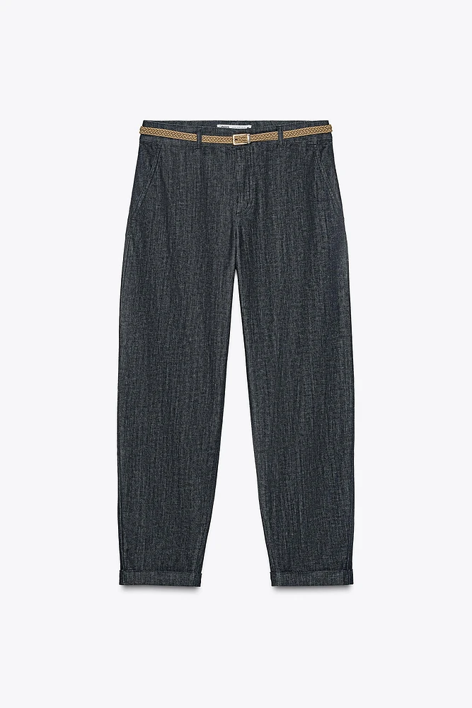 PANTALON Z1975 CHINO DENIM CEINTURE TRESSÉE