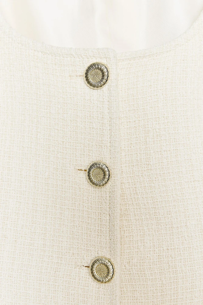 ROUND NECK TEXTURED BLAZER