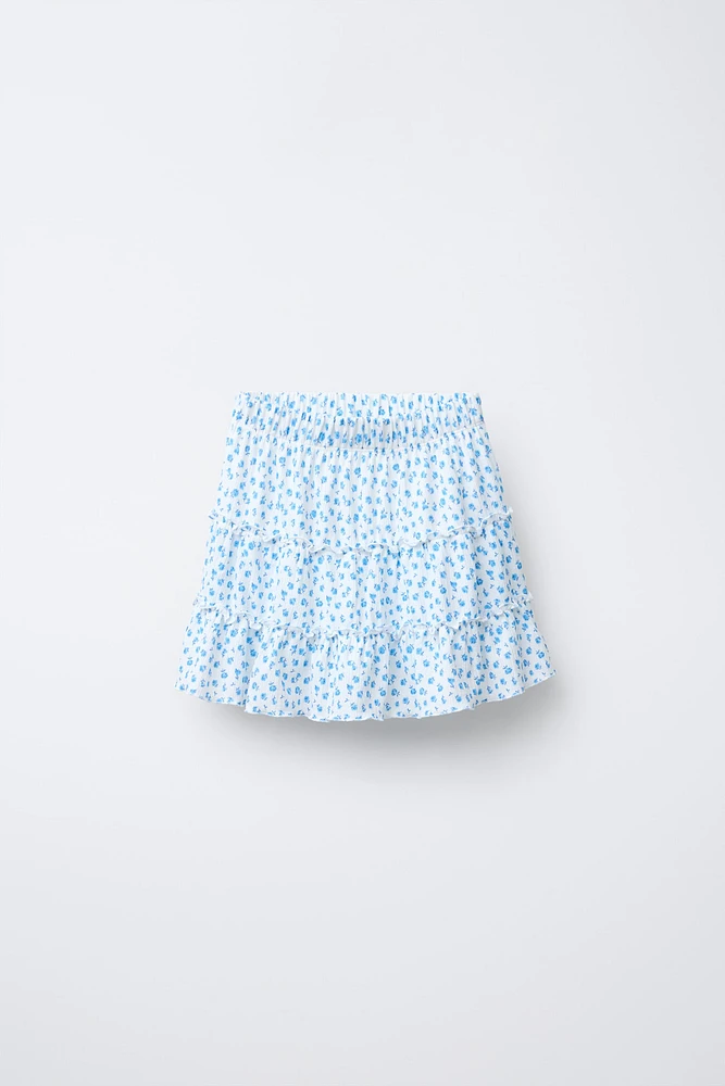 JUPE-SHORT TEXTURÉE À IMPRIMÉ