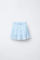 JUPE-SHORT TEXTURÉE À IMPRIMÉ