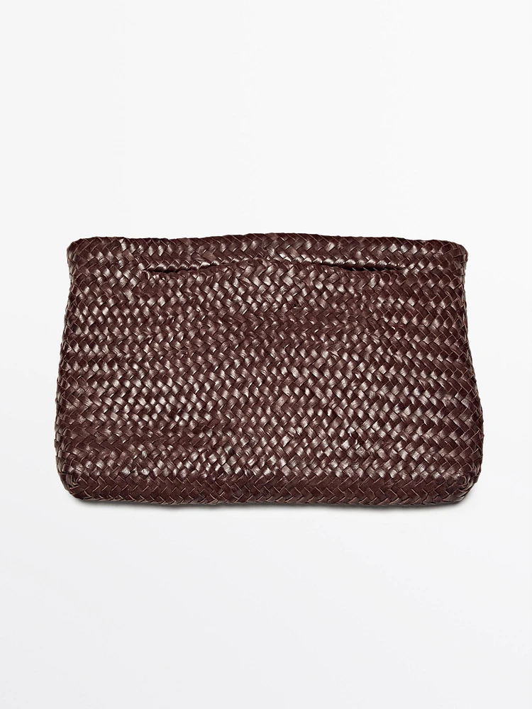 Mini-sac en cuir nappa tressé