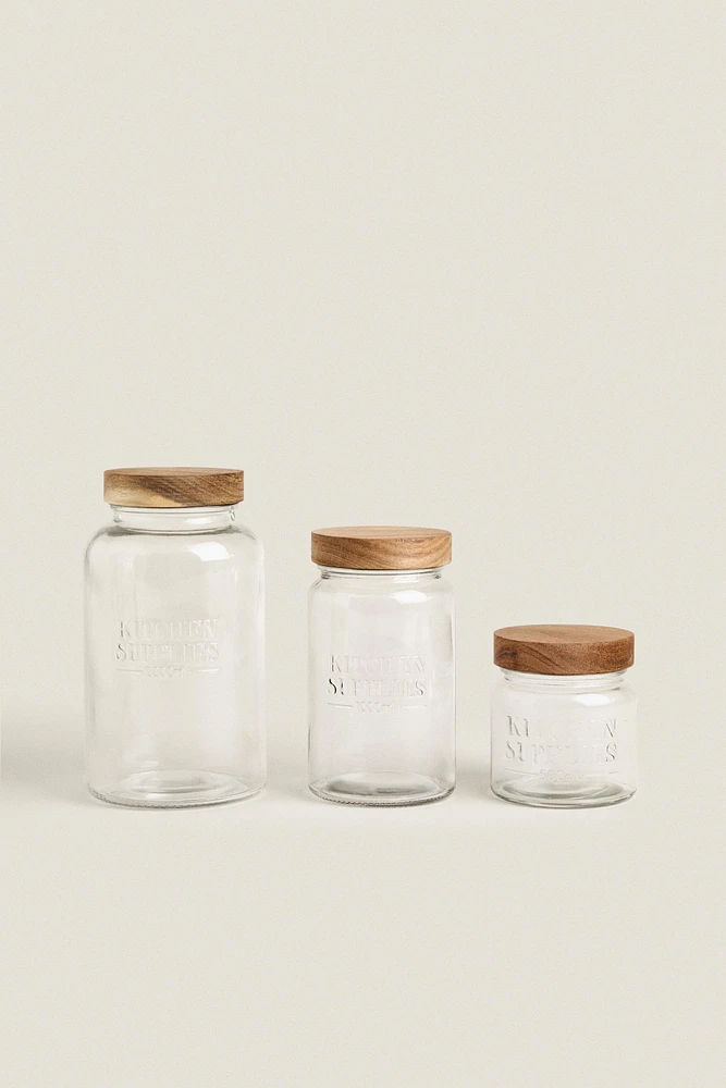 GLASS SCREW-ON STORAGE JAR