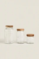 GLASS SCREW-ON STORAGE JAR