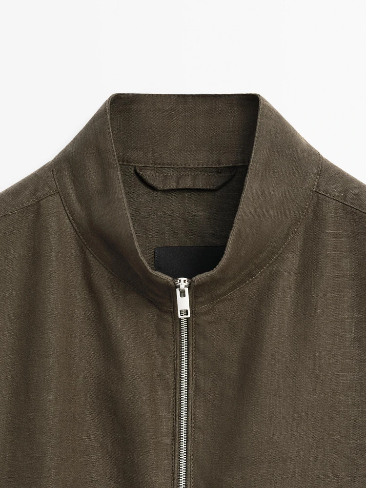 100% linen bomber jacket