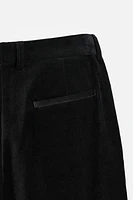 PLEATED VELVET PANTS