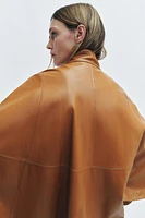 100% LEATHER ZIPPER CAPE