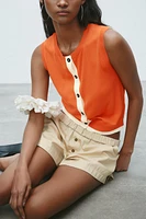 TOP GILET EN MAILLE COLOR BLOCK