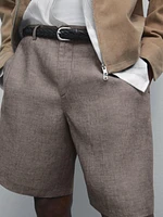 100% linen Bermuda shorts